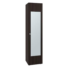 Saily  Storage Cabinet with 4 Shelves and Mirror on Door, Modern Design, Walnut