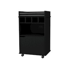 Crozier Bart Cart, with 1 shelf, 1 door and four built-in wine rack,Wenge