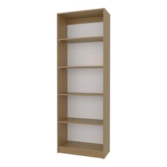 Dam Bookcase with Open Storage and 5 Shelves, Natural Oak and White
