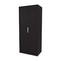 Wardrobe Berlin, Two Doors, Hanging Rod, Two Shelves, Shoe Rack, Bedroom, Wengue