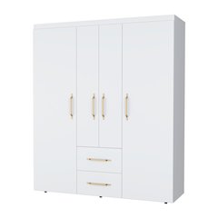 Boyden Wardrobe, All-in-One 2-Door Armoire with Central Storage ,White