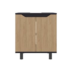 Under Sink Storage Cabinet with Double Doors, Adjustable Shelves