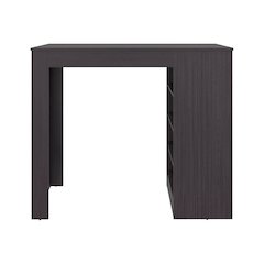 Luna Modern Kitchen Island with Open Storage, Wenge