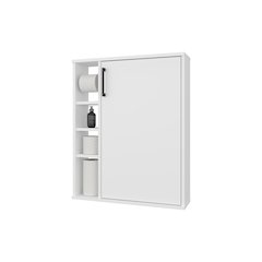 Yoder, Bathroom Cabinet, 4 Open Shelves, 1 Door, White