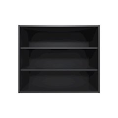 Chinle Wall Cabinet in Melamine with Open Storage, Wenge