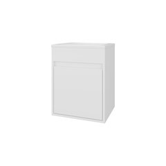 White Bathroom Floating Vanity with Sink, 1 Door, White