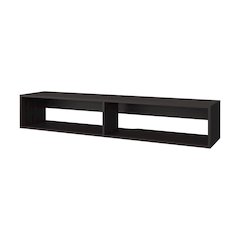 Central Floating media rack in melamine with two shelves, Wengue