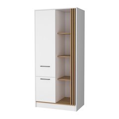 Pekin Modern Wardrobe Organizer with Shelves and Rod, Natural Oak