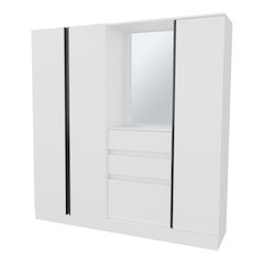 Canyon Wardrobe Organizer with Mirror and Storage Compartments, White