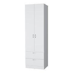 Tall Mayer Wardrobe in Melamine with Two Doors and Two Drawers