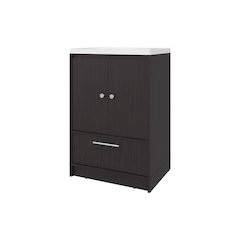 Freestanding Bathroom Vanity with Sink, Two Doors and Bottom Drawer, Wengue
