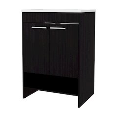Shell Bathroom Vanity  with  2 Doors and Open Storage, Wengue