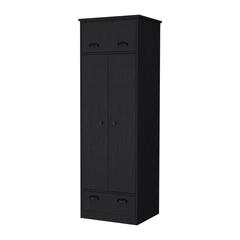 Linch Armoire with Hinged Drawer, Double Door Cabinet and 1-Drawer