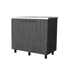 Oklahoma 2 Utility Sink & Cabinet, Interior Shelf, Smokey Oak