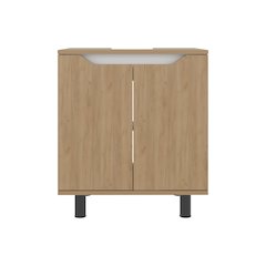 Under Sink Storage Cabinet with Open Shelves, Natural oak