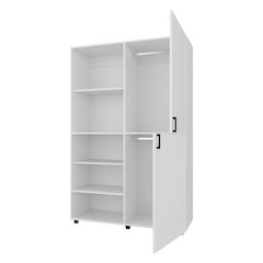 Ollie 2-Door Wardrobe with Open Storage,White
