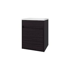 Wengue Bathroom Floating Vanity with Sink, 1 Door, Wengue