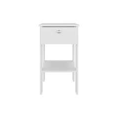 Shongopovi One Drawer Nightstand with Open Shelf, Compact Design, White