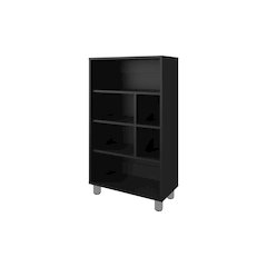 Charco Bookcase in Melamine with Six  Shelves, Wenge