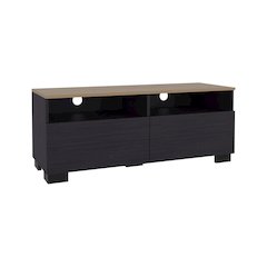 Mescal Tv Stand Multistorage with a Door and Open Storage,Wenge and Natural Oak