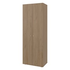 2-Door Wardrobe Cabinet, 4 Shelves, Vertical Storage, 66.9"H, Natural Oak