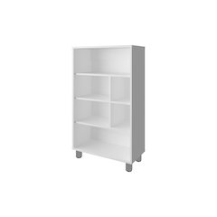 Charco Bookcase in Melamine with Six  Shelves, White