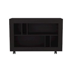 Cowlic Console Table in Melamine with Open Storage, Wengue