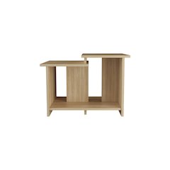 Naco Coffee Table with Open Storage, Melamine Finish, Natural Oak