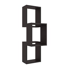 Stormi Wall-Mounted Geometric Shelf Unit, Wenge