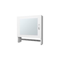 Pine Medicine Cabinet in Melamine With a Towel Bar And Included Mirror, White