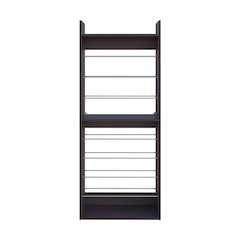 Oak Springs Tall Open Shoe Rack with Metal Rails and Multi-Tier Shelves, Wengue