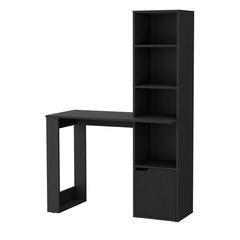 Anson Computer Desk with 4-Tier Bookcase and 1-Door Cabinet