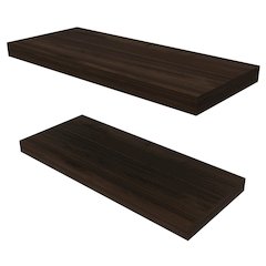 Iva Floating Shelf in Melamine x2,Dark Walnut