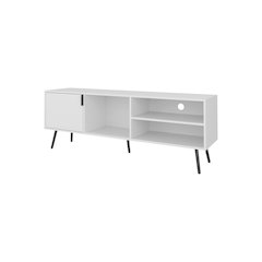 Mescal Tv Stand Multistorage with a Door and Open Storage, White