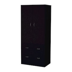 Wenden Wardobre with 2 drawers, 2 doors, ample storage and hanging rod,Wenge