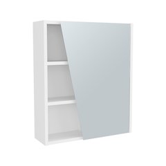 Pinedale Medicine Cabinet with Mirrored Door and Open Storage, White