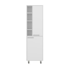 Florence Kitchen Pantry, Multiple Open and Closed Shelves, Modern Design, White