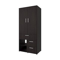 Care Free Multi-Storage Wardrobe with Rod and Shelving, Wenge