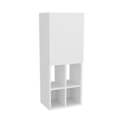 Two Wall-Mounted Bathroom Cabinet with Open and Closed Storage, Withe