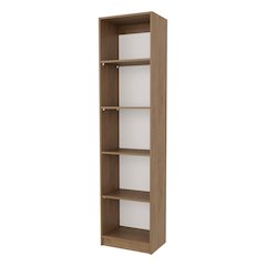 Beaver Balley Bookcase with Open Storage and 5 Shelves, Natural Oak and White