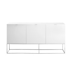 Vizzione Buffet In White High Gloss With Storage