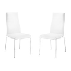 Firenze Set Of 2 Dining Chair In White Pu Leather