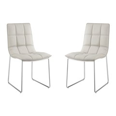 Leandro Set Of 2 Dining Chair In Taupe Pu Leather