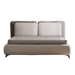 Ayla King Storage Bed In Taupe Linen Fabric