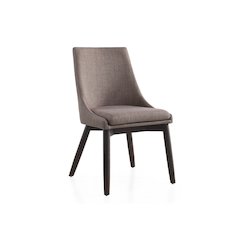 Creek Dining Chair In Brown Linen Fabric