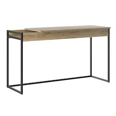 Noa Office Desk In Oak Laminate With Storage