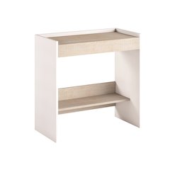 Lulu Office Desk In Light Oak Concrete Melamine With Storage