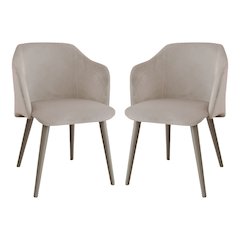 Monroe Set Of 2 Dining Chair In Gray Velvet Fabric