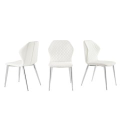 Olivia Set Of 2 Dining Chair In White Pu Leather