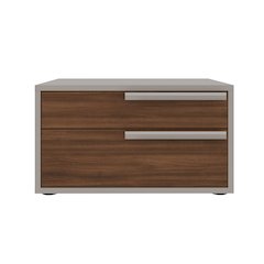 Carter Il Right Nightstand In Walnut-Taupe Matte